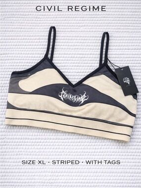Civil Regime Women’s Sports Bra – XL – Striped - WITH TAGS